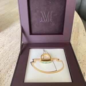 Monica Vinader Amazonite Baja Gold Ring Size 6.5/7